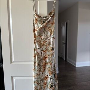 Amazon Floral Maxi Dress - Cream and Brown